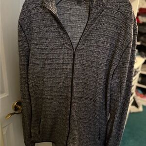 Men's Gray Full-Zip Sweater